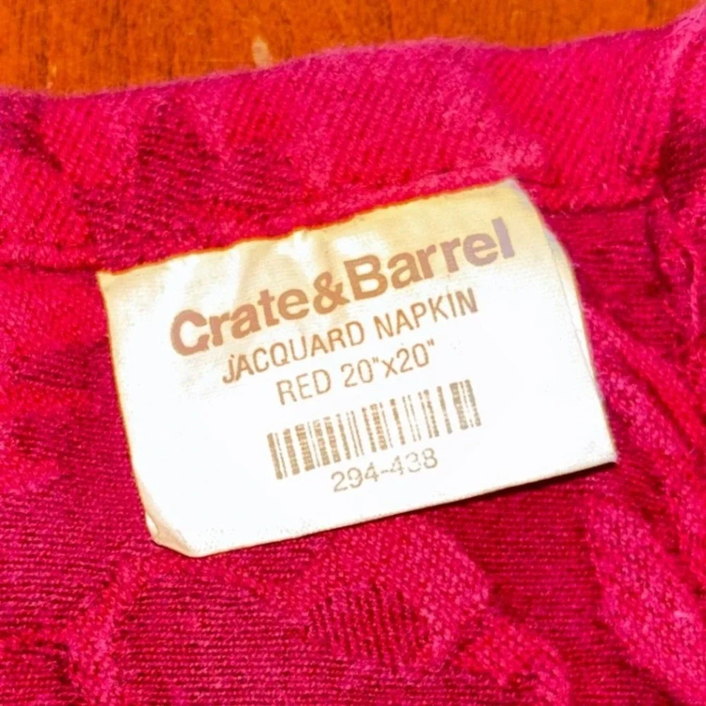 Crate & Barrel‎ | Vintage | Jacquard Floral Damask Cloth Napkins Set of 8 17x17